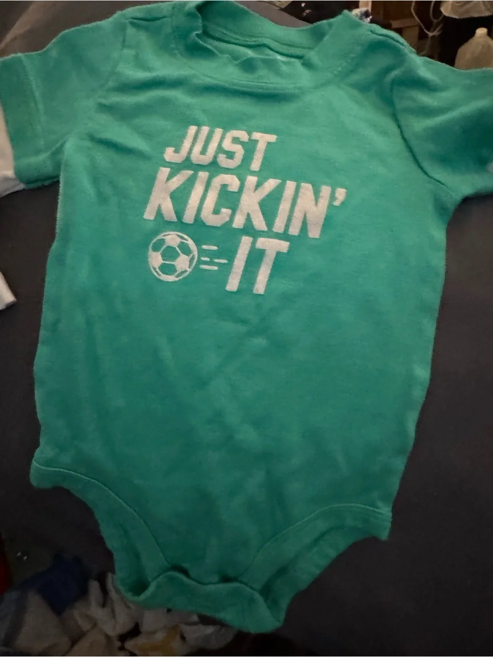 Carter's White Short-Sleeve Soccer Graphic Bodysuit Duo